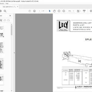 Lely splendimo L 165_205_240_280_320 Parts List Manual - PDF DOWNLOAD