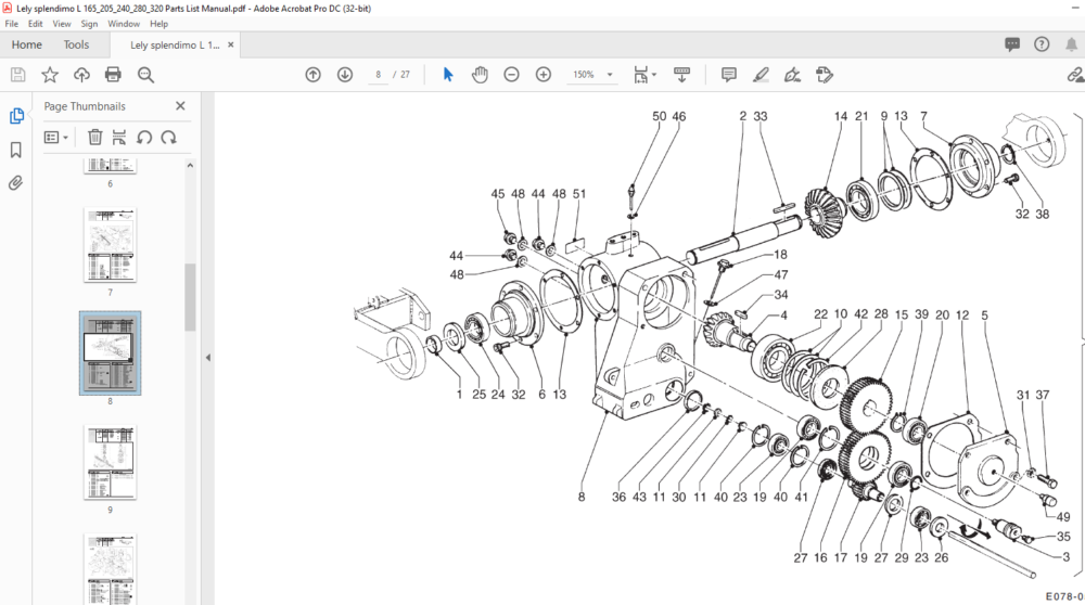 Lely Splendimo L 165 205 240 280 320 Parts List Manual - Pdf Download 