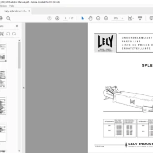 Lely splendimo L 205 240 280 320 Parts List Manual - PDF DOWNLOAD