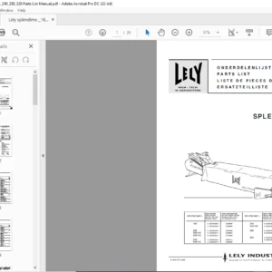 Lely splendimo L  165 205 240 280 320 Parts List Manual - PDF DOWNLOAD