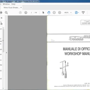 Moto Guzzi Strada 1000 Workshop Manual - PDF DOWNLOAD