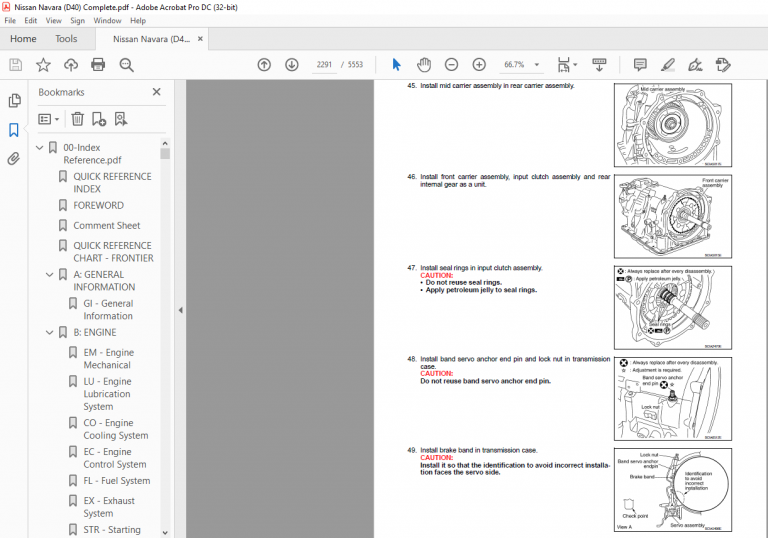 Nissan Navara D40 Complete Service Manual - Pdf Download - Heydownloads 