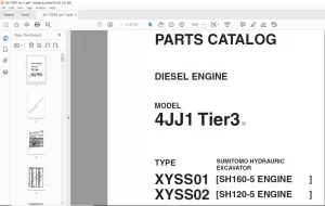 Sumitomo Hydraulic Excavator Diesel Engines 4JJ1 Tier3 Parts Catalog Manual