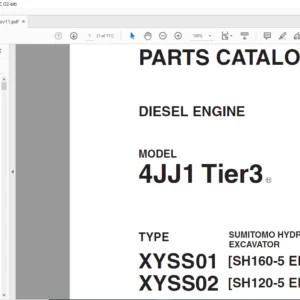 Sumitomo Hydraulic Excavator Diesel Engines 4JJ1 Tier3 Parts Catalog Manual