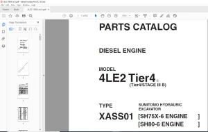 Sumitomo Hydraulic Excavator Diesel Engines 4LE2 Tier4 Parts Catalog Manual