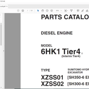 Sumitomo Hydraulic Excavator Diesel Engines 6HK1 Tier4 Parts Catalog Manual
