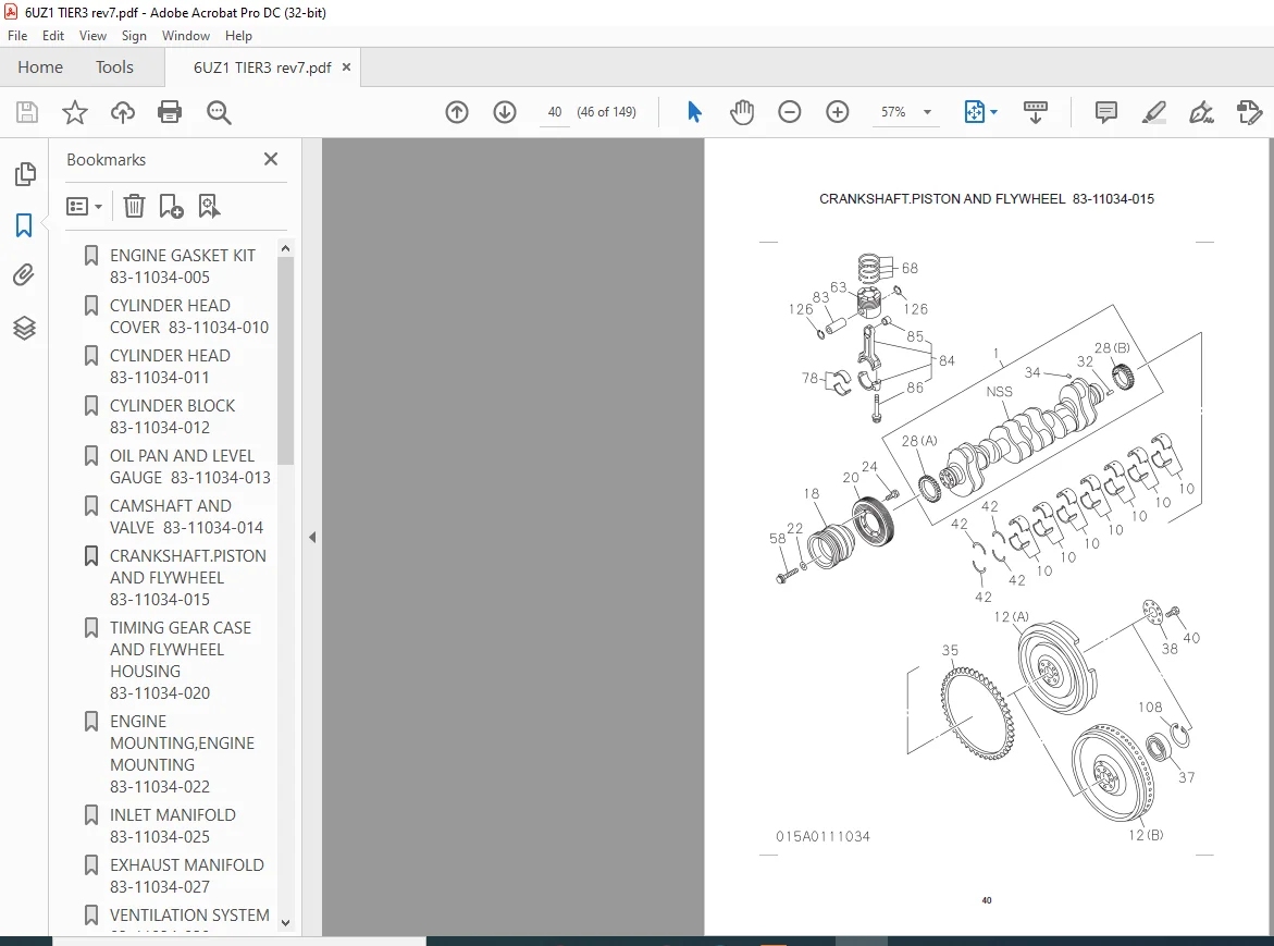 Sumitomo Hydraulic Excavator Diesel Engines 6UZ1 Tier3 Parts Catalog Manual - Image 2