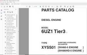 Sumitomo Hydraulic Excavator Diesel Engines 6UZ1 Tier3 Parts Catalog Manual