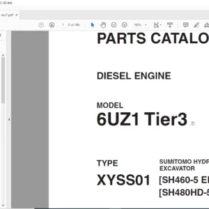 Sumitomo Hydraulic Excavator Diesel Engines 6UZ1 Tier3 Parts Catalog Manual
