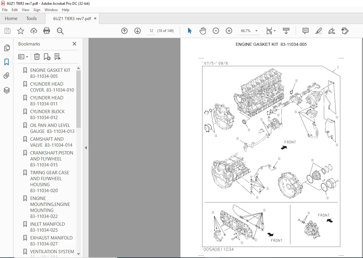 Sumitomo Hydraulic Excavator Diesel Engines 6UZ1 Tier3 Parts Catalog Manual - Image 4
