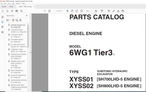 Sumitomo Hydraulic Excavator Diesel Engines 6WG1 Tier3 Parts Catalog Manual - PDF DOWNLOAD
