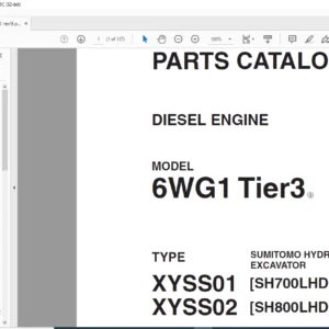 Sumitomo Hydraulic Excavator Diesel Engines 6WG1 Tier3 Parts Catalog Manual - PDF DOWNLOAD