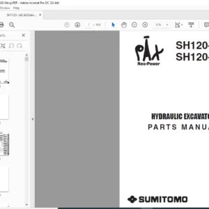 Sumitomo SH120-3 SH120-3BB Hydraulic Excavator Parts Manual WCL1020-0W - PDF DOWNLOAD