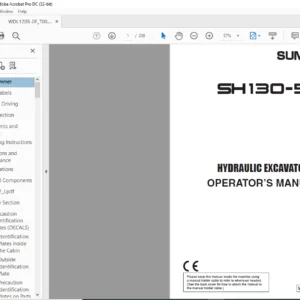 Sumitomo SH130-5 Hydraulic Excavator Operator's Manual WDL1205-0F T00 - PDF DOWNLOAD
