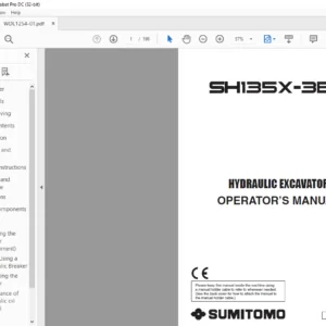 Sumitomo SH135X-3B Hydraulic Excavator Operator's Manual - PDF DOWNLOAD