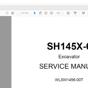 Sumitomo SH145X-6 Excavator Service Manual WLSM1456-00T - PDF DOWNLOAD