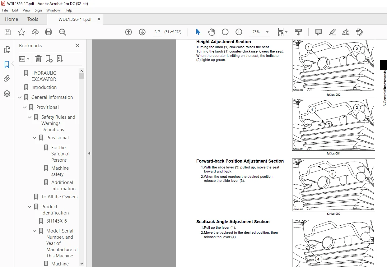 Sumitomo SH145X-6 Hydraulic Excavator Operator's Manual WDL1356-1Tย - PDF DOWNLOAD - Image 4
