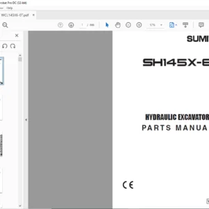 Sumitomo SH145X-6 Hydraulic Excavator Parts Manual WCL145X6-0T - PDF DOWNLOAD