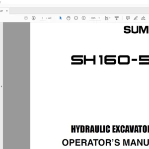 Sumitomo SH160-5 Hydraulic Excavator Operator's Manual WDL1605-1T - PDF DOWNLOAD