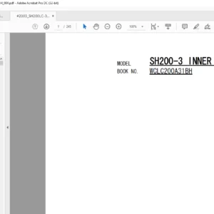 Sumitomo SH200-3 Hydraulic Excavator INNER PARTS + Parts Manual - PDF DOWNLOAD