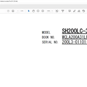 Sumitomo SH200LC-3LR Hydraulic Excavator Parts + Inner Parts Manual - PDF DOWNLOAD