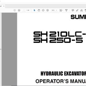 Sumitomo SH210LC-5 SH210LC-5LR Excavator Operator's Manual WDL2005-2T - PDF DOWNLOAD