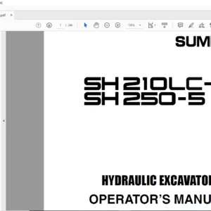 Sumitomo SH210LC-5 SH250-5 Hydraulic Excavator Operator's Manual WDL2005-2T - PDF DOWNLOAD
