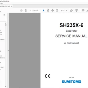 Sumitomo SH235X-6 Excavator Service Manual WLSM2356-00T - PDF DOWNLOAD