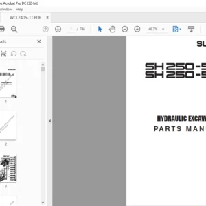 Sumitomo SH250-5 SH250-5LR Hydraulic Excavator Parts Manual WCL2405-1T - PDF DOWNLOAD