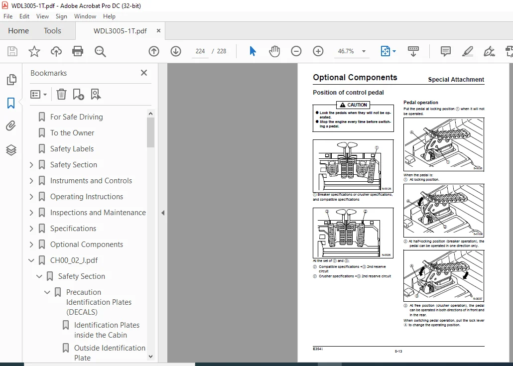 Sumitomo SH300-5 Hydraulic Excavator Operator's Manual WDL3005-1T - PDF DOWNLOAD - Image 3