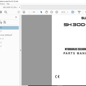 Sumitomo SH300-5 Hydraulic Excavator Parts Manual WCL3005-0T - PDF DOWNLOAD