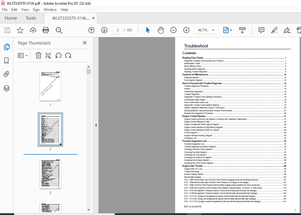 Sumitomo SH350LC-5 SH370LHD-5 Hydraulic Excavator Troubleshooting Manual WLST3305TS-01W - Image 4