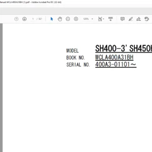 Sumitomo SH400-3' SH450HD-3 Hydraulic Excavator Parts Manual WCLA400A31BH - PDF DOWNLOAD