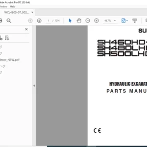 Sumitomo SH460LHD-5 SH480LHD-5 SH500LHD-5 Excavator Parts Manual WCL4605-0T - PDF DOWNLOAD