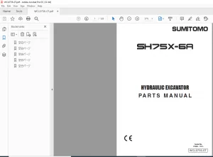 Sumitomo SH75X-6A Hydraulic Excavator Parts Manual - PDF DOWNLOAD