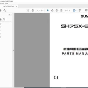 Sumitomo SH75X-6A Hydraulic Excavator Parts Manual - PDF DOWNLOAD