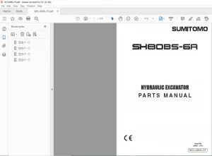 Sumitomo SH80BS-6A Hydraulic Excavator Parts Manual WCL0806-0T - PDF DOWNLOAD