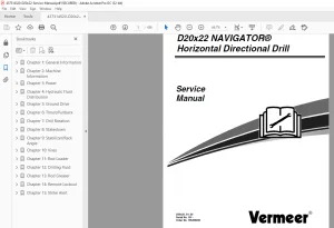 Vermeer D20x22 Horizontal Directional Drill Service Manual - PDF DOWNLOAD