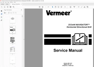 Vermeer D33x44 Horizontal Directional Drill Service Manual - PDF DOWNLOAD