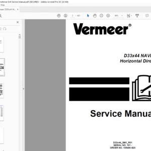 Vermeer D33x44 Horizontal Directional Drill Service Manual - PDF DOWNLOAD