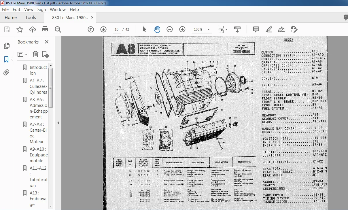 1980 Moto Guzzi 850 Le Mans Parts Manual - PDF DOWNLOAD - Image 2