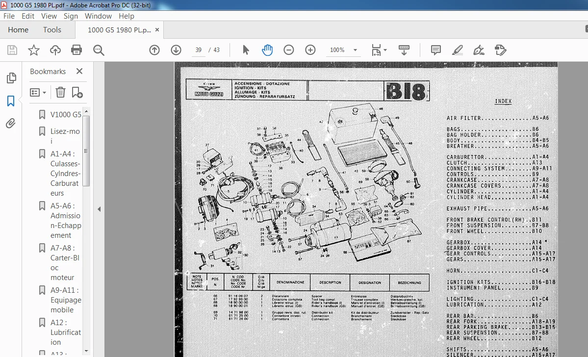 1980 Moto Guzzi V1000 G5 Parts List Manual - PDF DOWNLOAD - Image 2