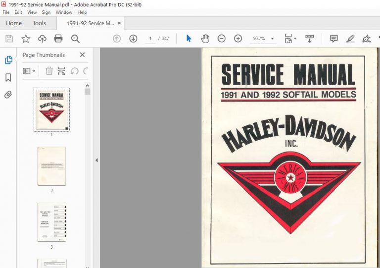 1991-1992 Harley Davidson Softail Service Manual - PDF DOWNLOAD