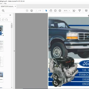 1993-1994 Ford 7.3 IDI Turbocharged Diesel Engine Manual - PDF DOWNLOAD