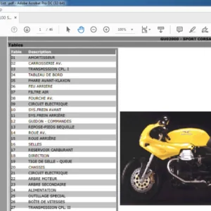 1998-1999 Moto Guzzi Sport Corsa Catalogue de pieces de rechange - (French)