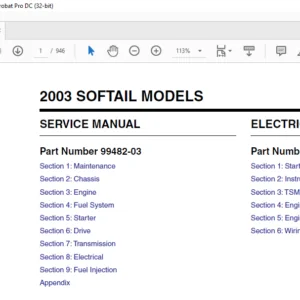 2003 Harley Davidson Softail Models Electrical Diagnostics + Service Manual - PDF DOWNLOAD