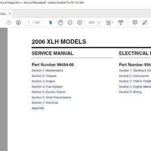 2006 Harley Davidson Sportster XLH Models Electrical Diagnostics + Service Manual