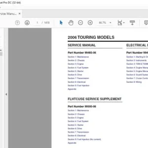 2006 Harley Davidson Touring Models Electrical Diagnostics + FLHTCUSE Service Supplement + Service Manual
