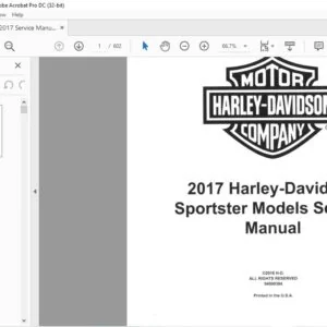 2017 Harley Davidson Sportster Models Service Manual - PDF DOWNLOAD