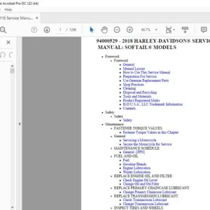 2018 Harley Davidson Softail Models Service Manual - PDF DOWNLOAD